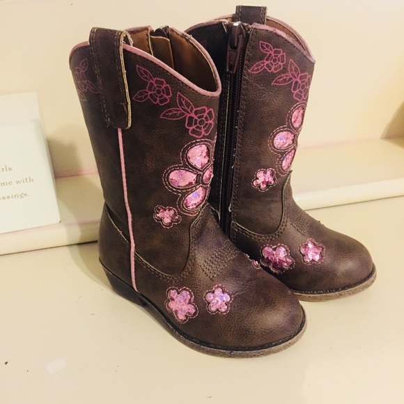 Other - Brown and Pink Cowgirl Boots